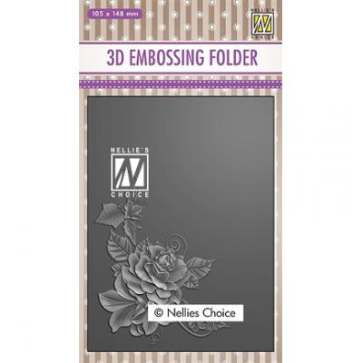 Nellies Choice 3D Embossingfolder - Rose Corner